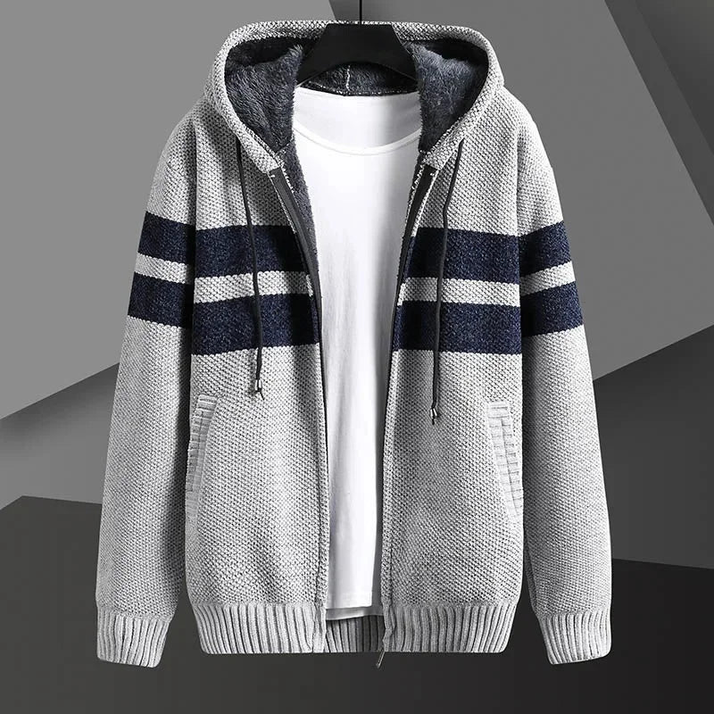 Men's Knitted Cardigan Hooded Jacket