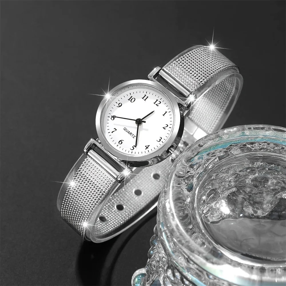 Ladies’ Casual Quartz Watch with Bracelet – Elegant Fashion Wristwatch Set