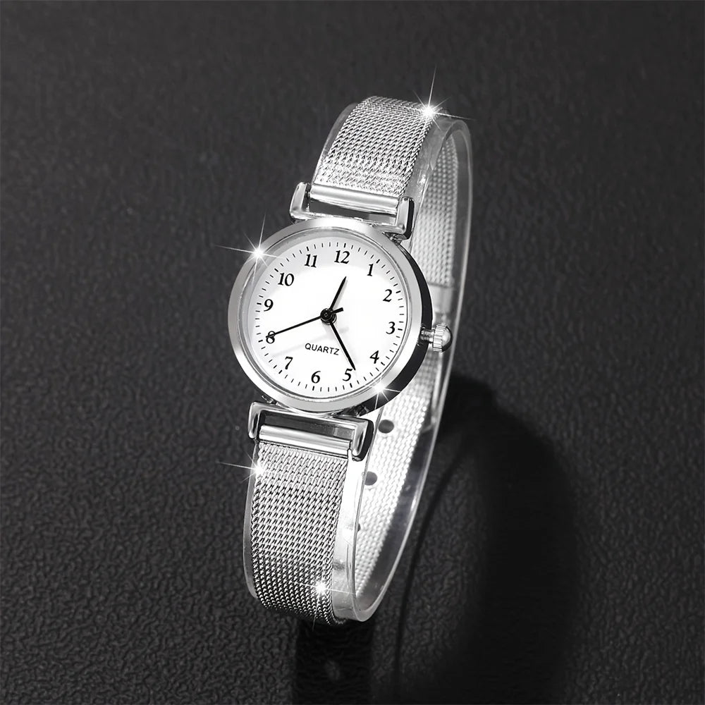 Ladies’ Casual Quartz Watch with Bracelet – Elegant Fashion Wristwatch Set