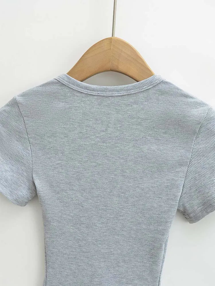 Trendy Summer Pullover Base Shirt – Women’s Square Neck, Stretchy Crop Top