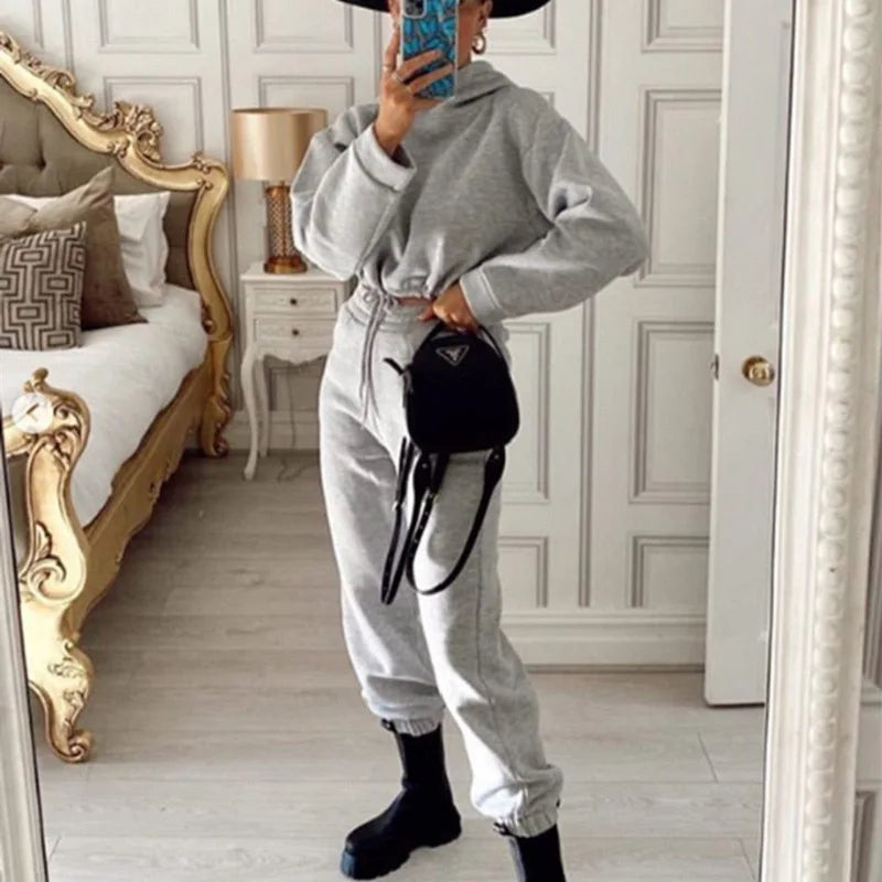 Winter Tracksuit Oversized Hoodie Sportswear Suit