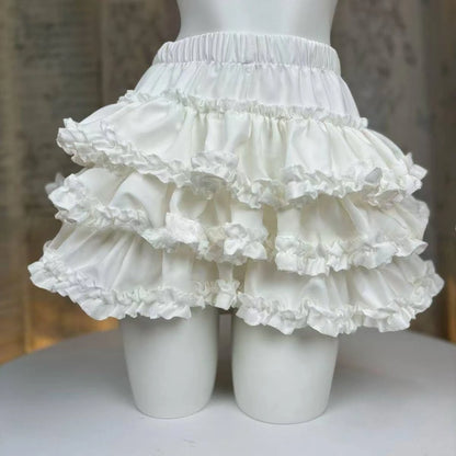 Sweet Kawaii Lolita Style Princess Vintage Cake Skirt Women Cute Lace Ruffles Party Mini Skirts Harajuku Y2k Faldas Mujer