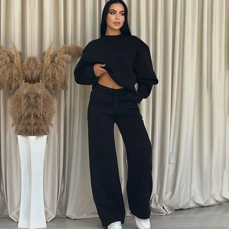 Loose Fit Women's Fashion Casual Bell Bottom Suit