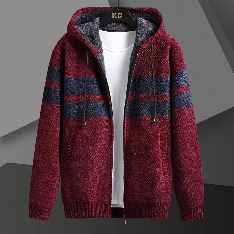Men's Knitted Cardigan Hooded Jacket