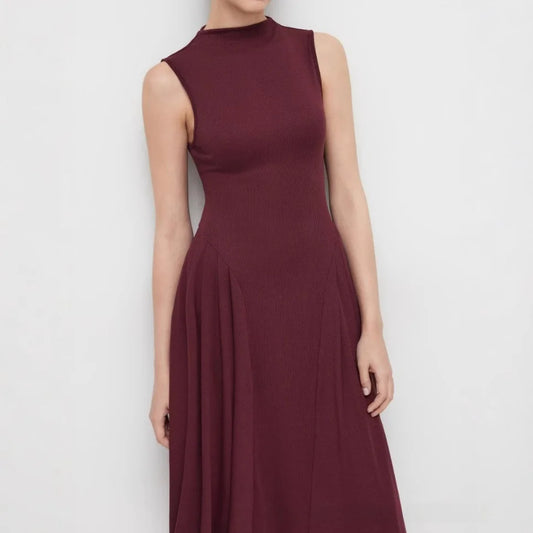 Elegant Spring Patchwork Midi Dress