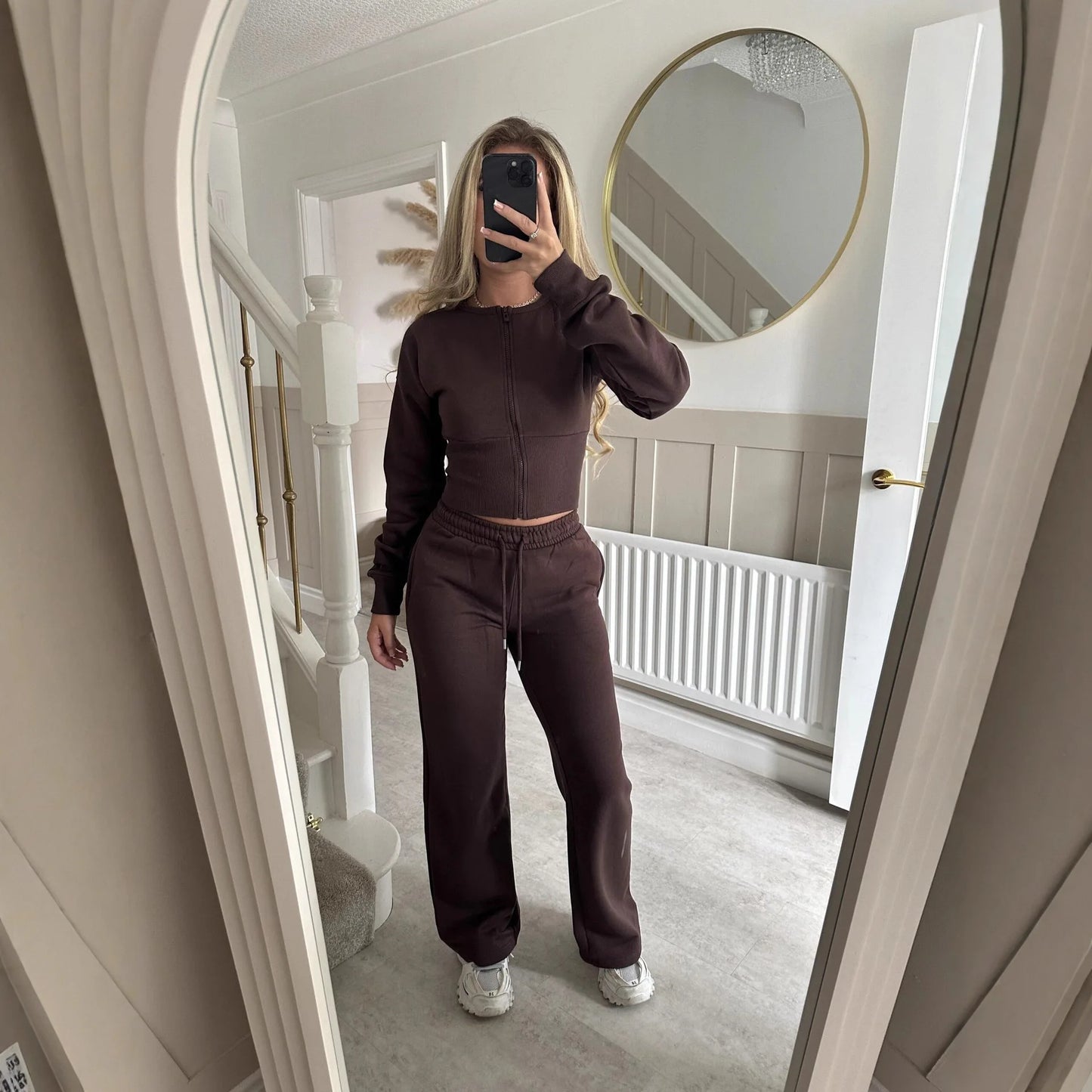 Zipper Top Wide Pants