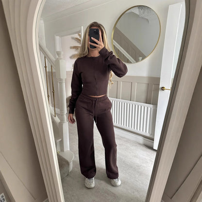 Zipper Top Wide Pants