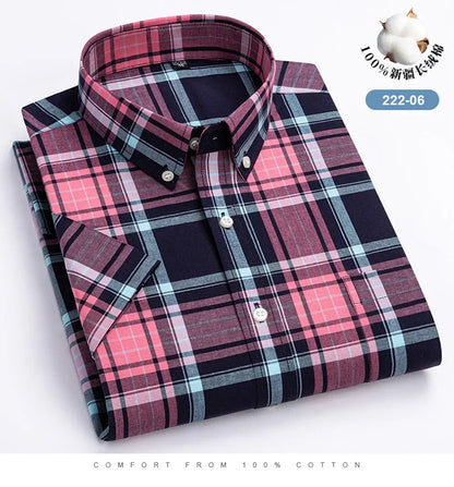 Relaxed Fit Summer Plaid Shirt for Men