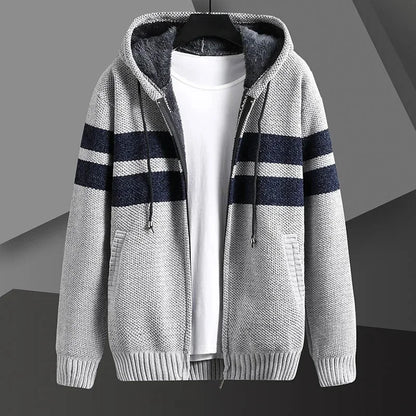 Men's Knitted Cardigan Hooded Jacket