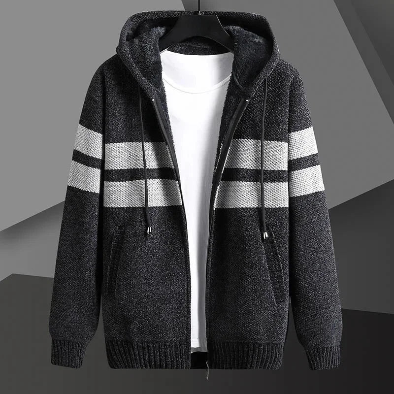 Men's Knitted Cardigan Hooded Jacket