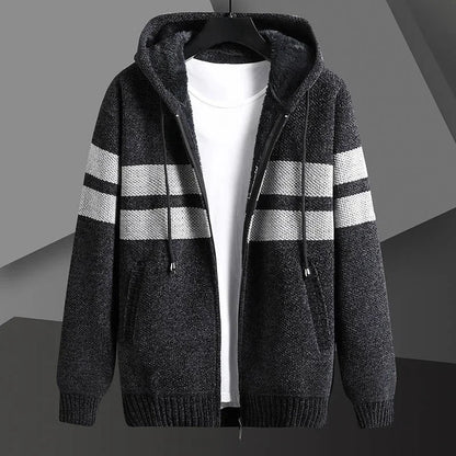 Men's Knitted Cardigan Hooded Jacket