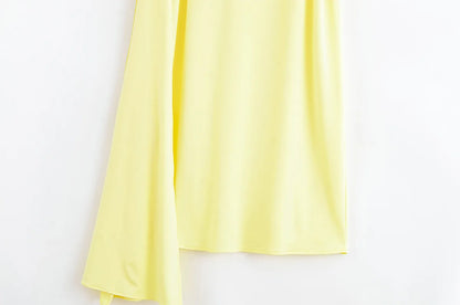 Sophisticated Yellow Backless Evening Dress