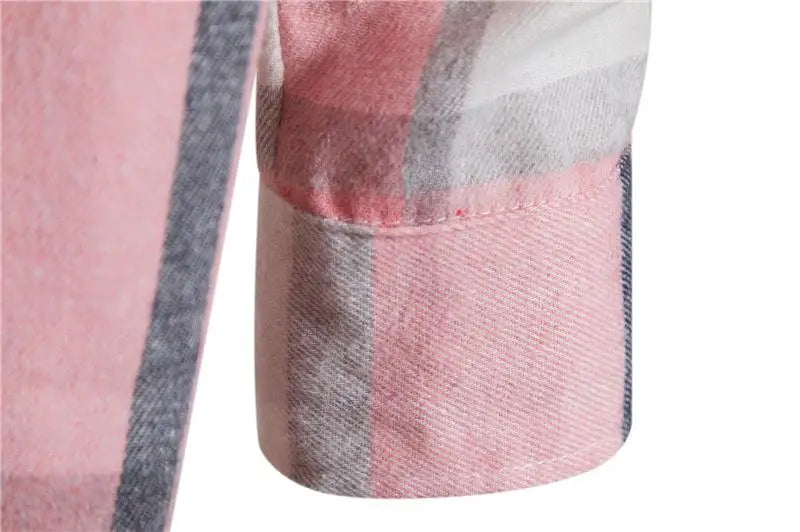 Men's Plaid Long Sleve hooded-shirt