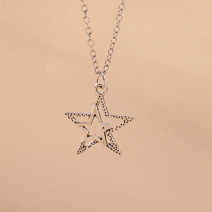 Aihua Exquisite Y2K Silver Color Crystal Sun Moon Star Necklaces for Women Korean Temperament Clavicle Chain Jewelry Gifts