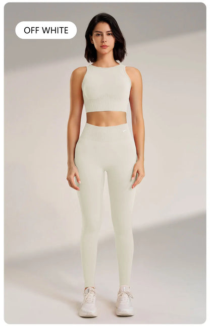 Yoga Clothing Set Women's High Waisted Leggings and Top Two Piece Seamless Fitness Exercise Clothing Fitness Underwear plus size