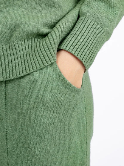 Fall Winter Sweater 2 Piece Sets Women Casual Half Turtleneck Knit Pullover Tops Conjuntos High Waist Harem Pants Suits