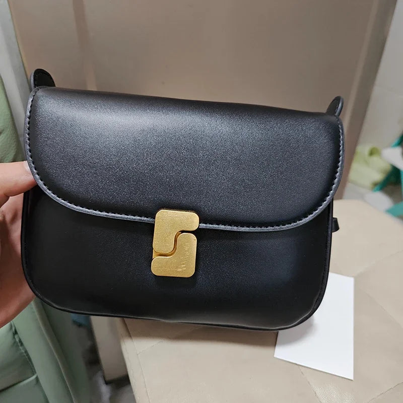 “Women’s Vintage Preppy Messenger Bag – Luxury Genuine Leather Envelope Shoulder Briefcase in Purple”