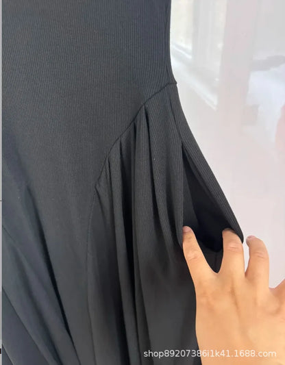 Elegant Spring Patchwork Midi Dress