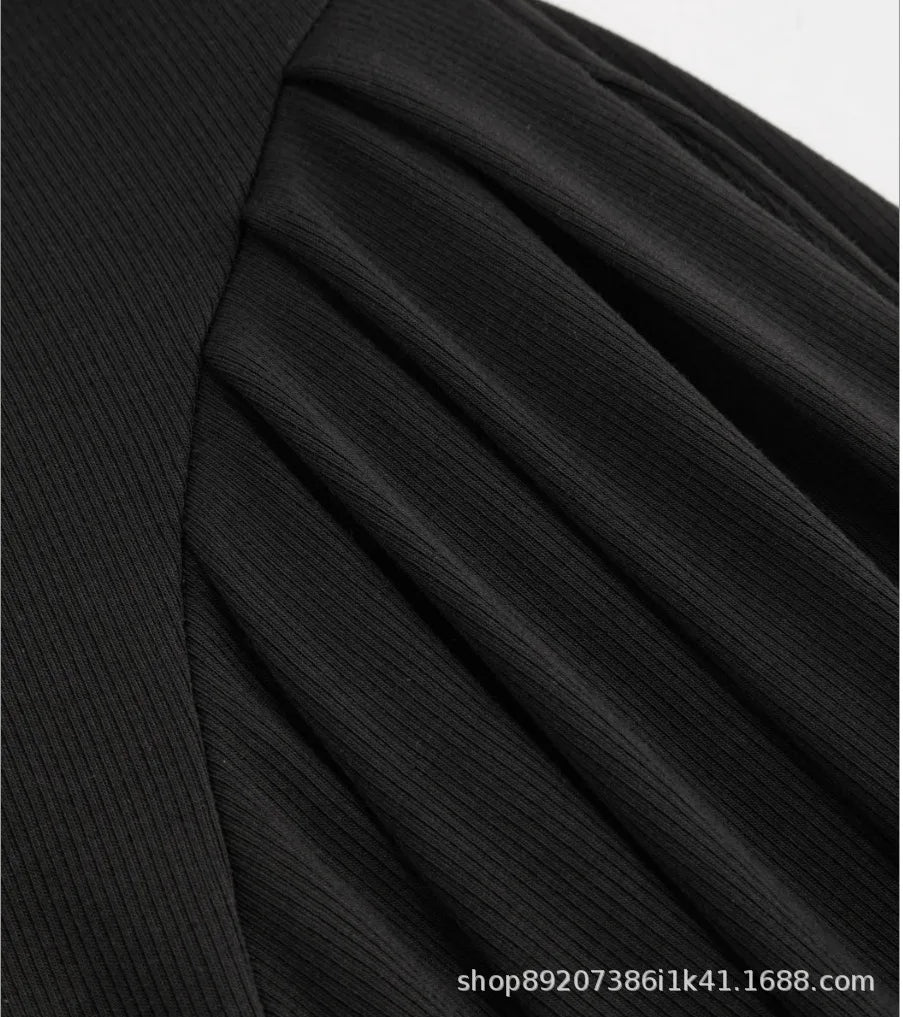 Elegant Spring Patchwork Midi Dress