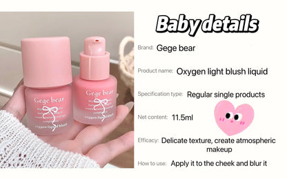 Gege Bear Light Blush Liquid Moisturizing Mirror Vitality Moisturizing Whitening Brightening Natural Rouge