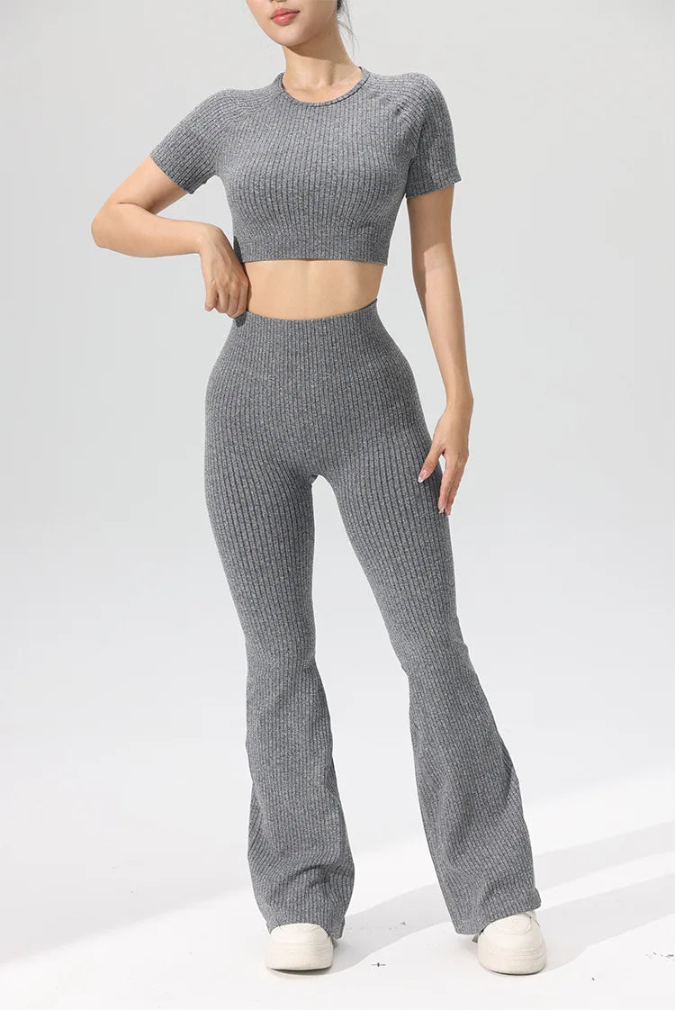 High-Waisted Bell-Bottom Yoga Pants – Autumn/Winter
