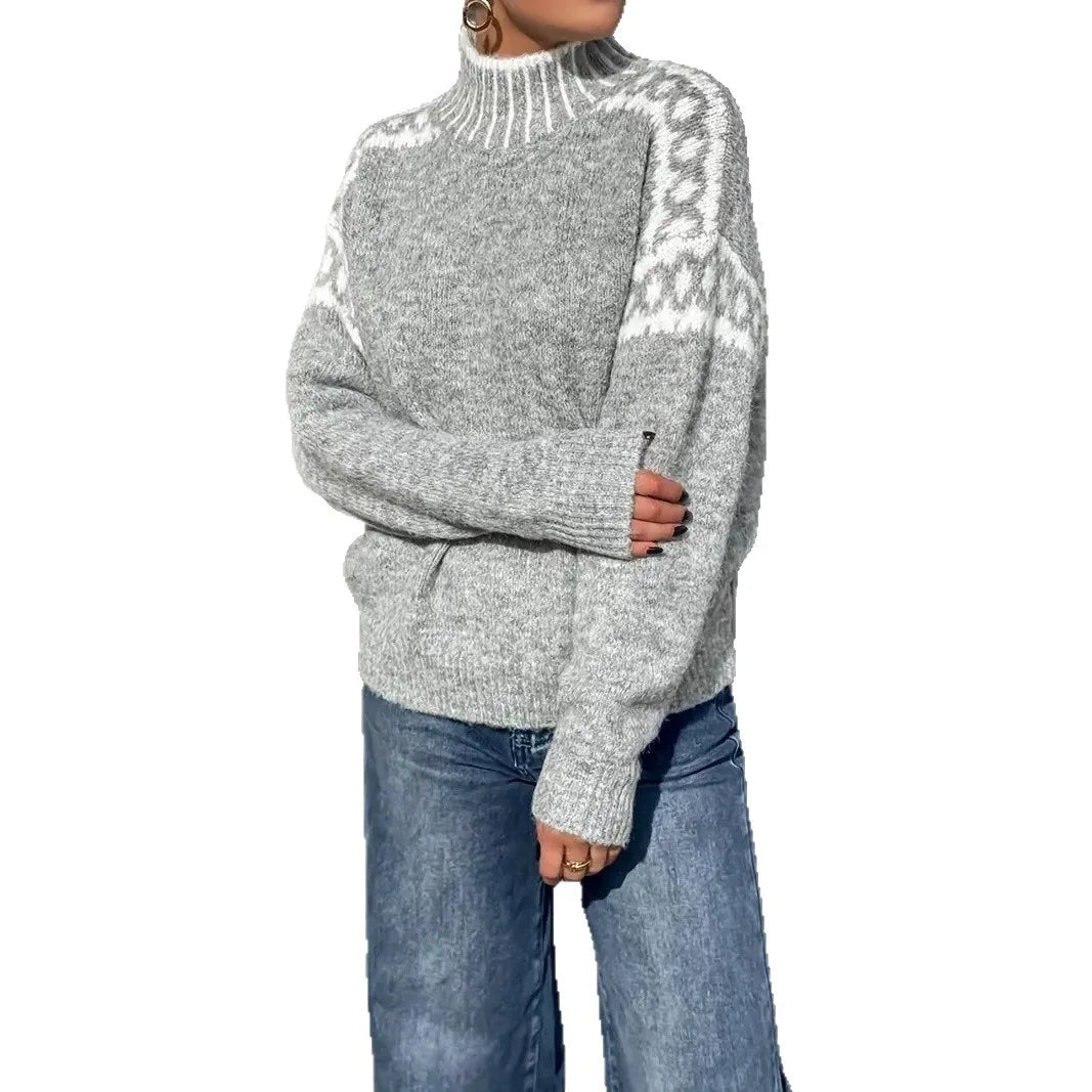 Elegant Slim High-Neck Winter Sweater