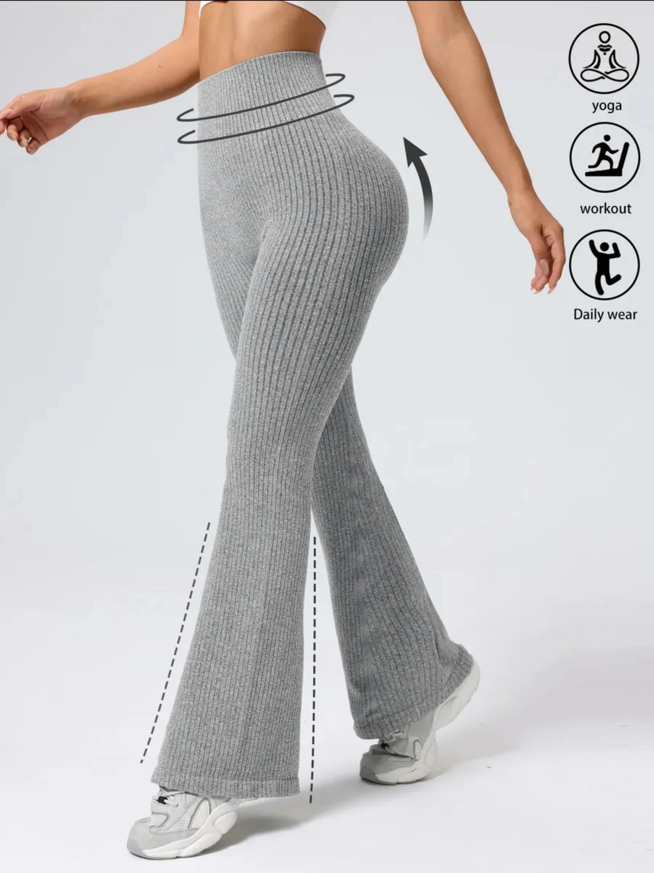 High-Waisted Bell-Bottom Yoga Pants – Autumn/Winter