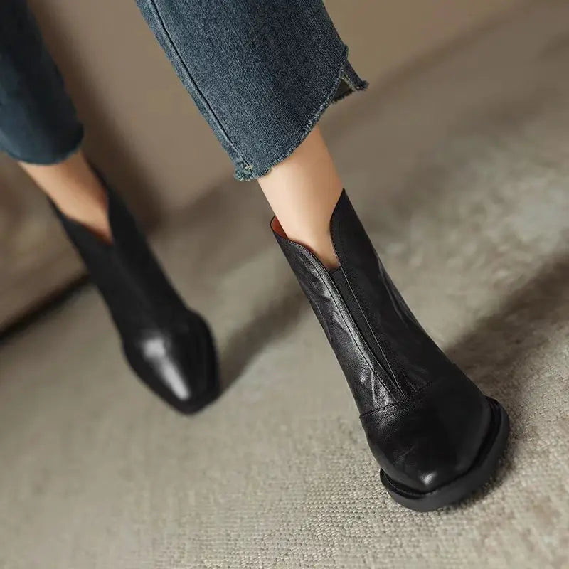 Women’s Pointed-Toe Ankle Boots with Side Zip