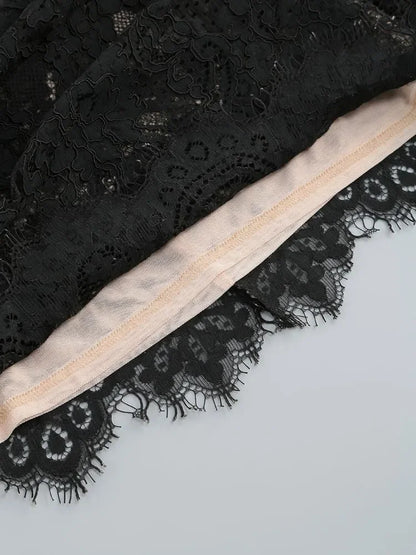 White Birthday Dress for Women – Elegant Lace Pleated Gown