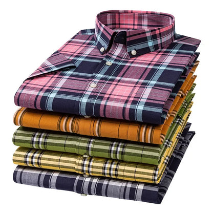 Relaxed Fit Summer Plaid Shirt for Men