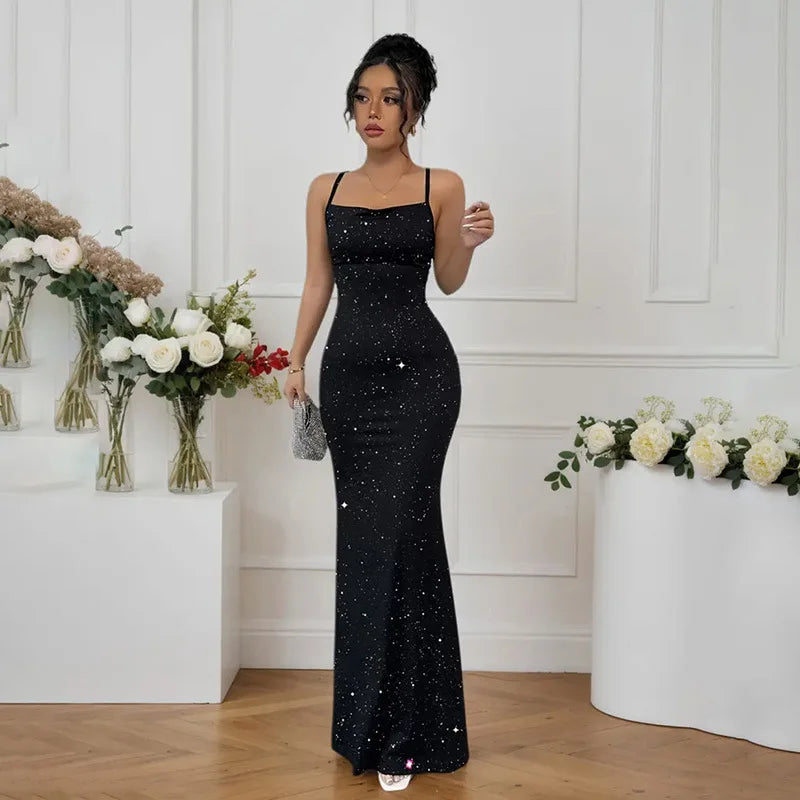 Sophisticated Sequin Milky Silk Evening Dress