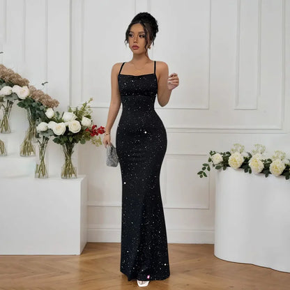 Sophisticated Sequin Milky Silk Evening Dress