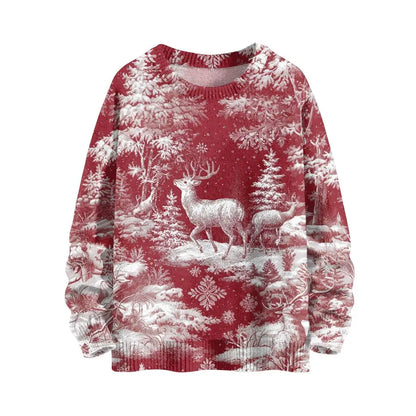 Christmas Red Reindeer Crewneck Sweatshirt