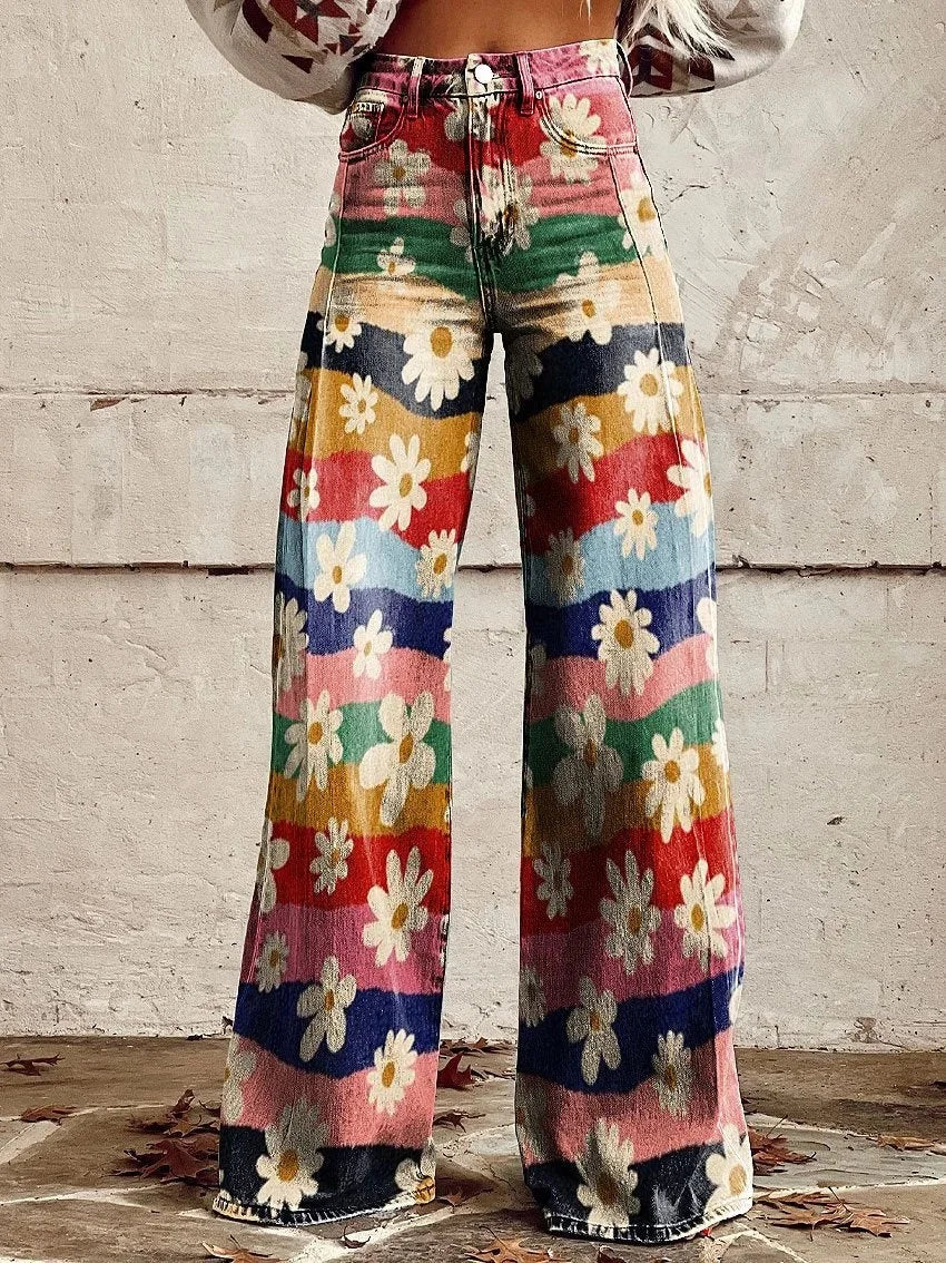Casual Thin Fit Bell-Bottom Pants for Women