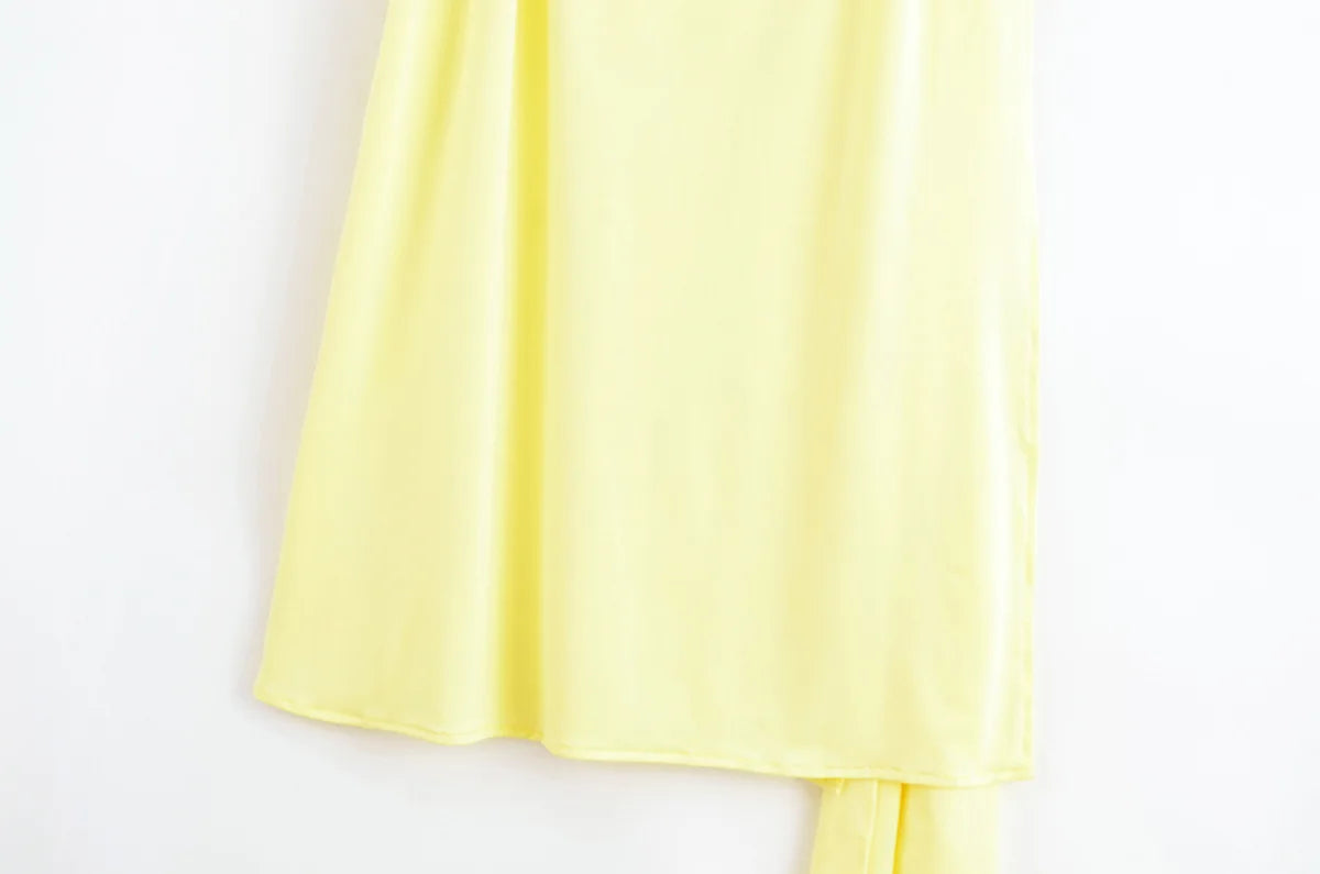 Sophisticated Yellow Backless Evening Dress