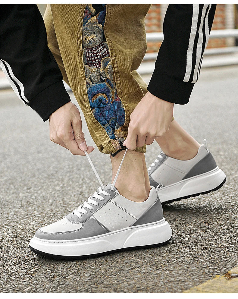 Man Sneakers Hidden Heels Elevator Shoes Breathable Heighten