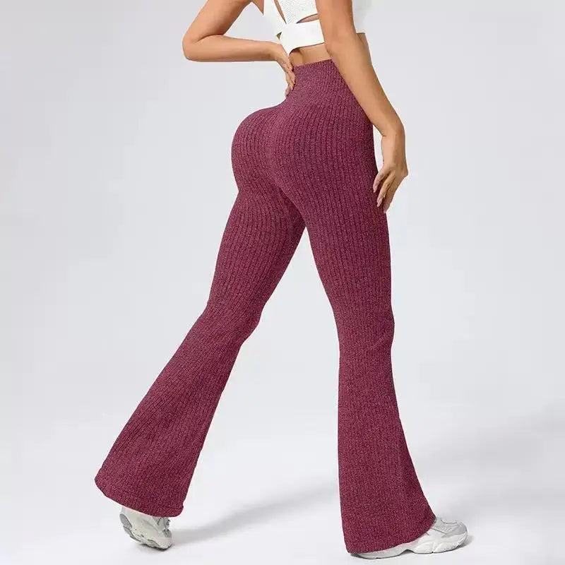 High-Waisted Bell-Bottom Yoga Pants – Autumn/Winter