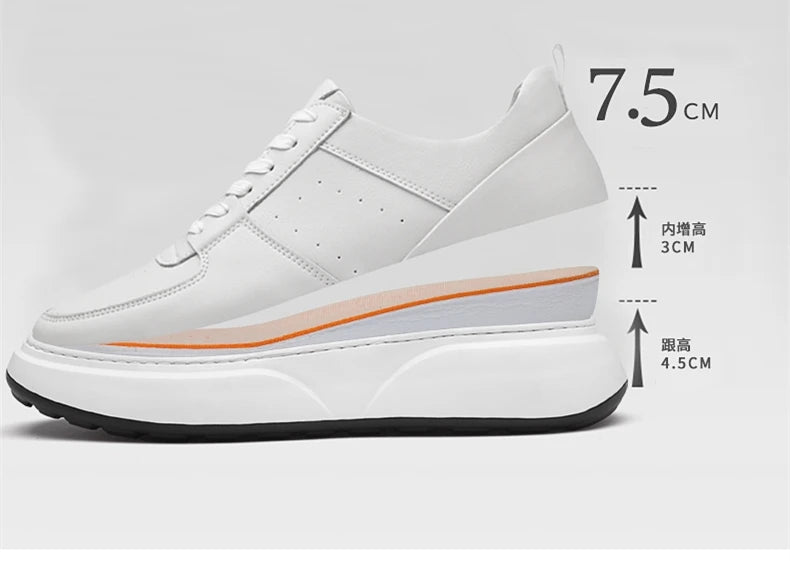 Man Sneakers Hidden Heels Elevator Shoes Breathable Heighten