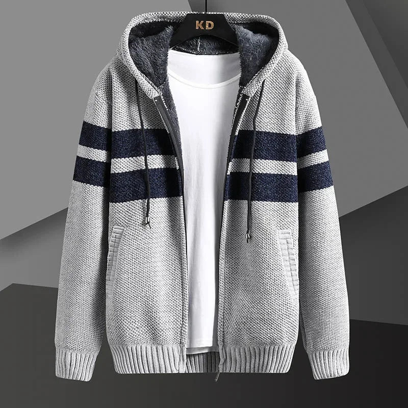 Men's Knitted Cardigan Hooded Jacket