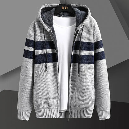 Men's Knitted Cardigan Hooded Jacket