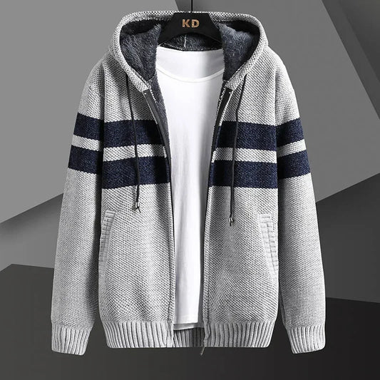 Men's Knitted Cardigan Hooded Jacket