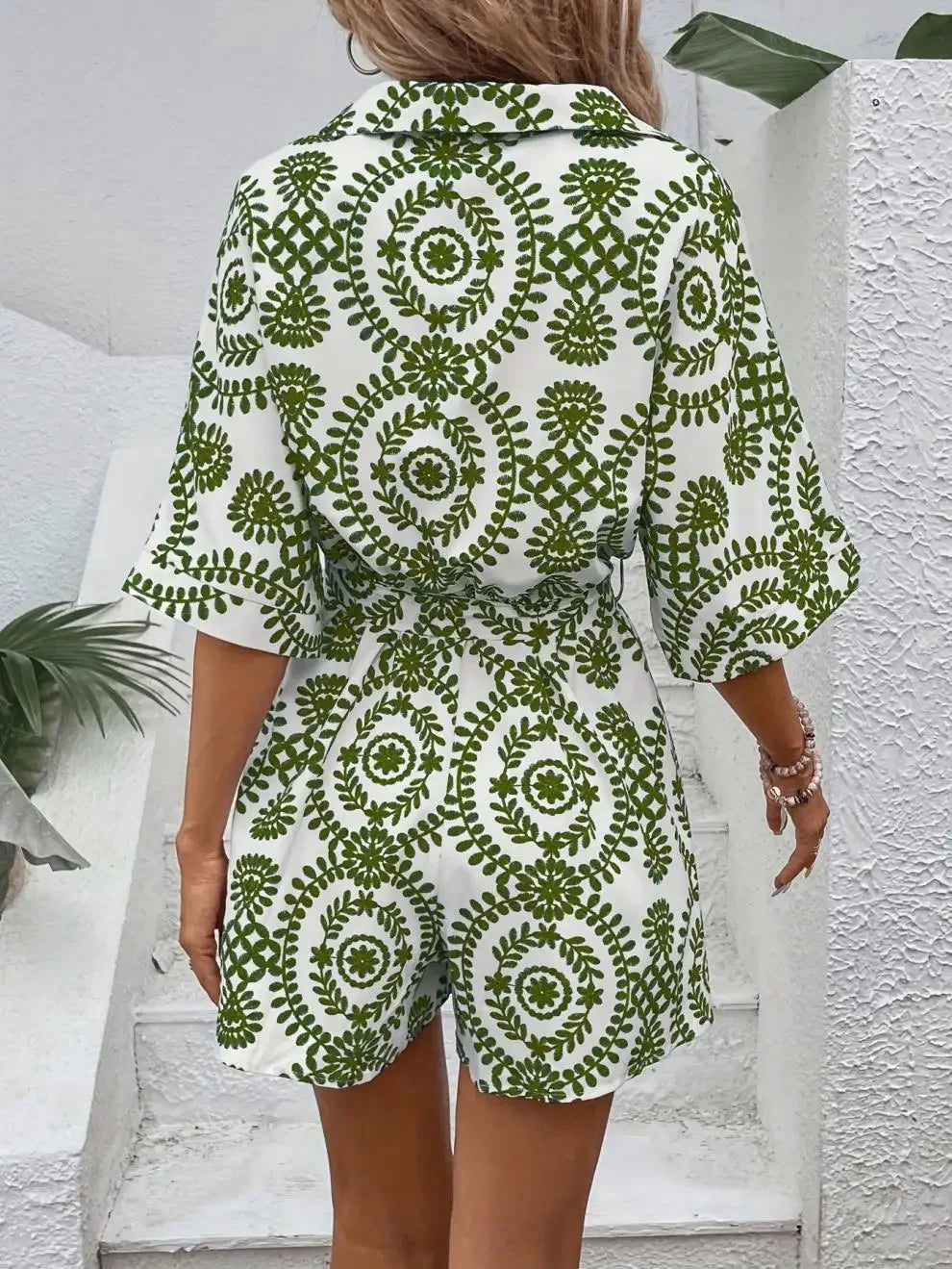 Women’s Casual V-Neck Printed One-Piece dress