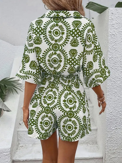 Women’s Casual V-Neck Printed One-Piece dress