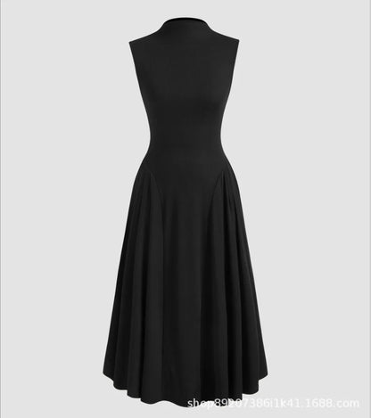 Elegant Spring Patchwork Midi Dress