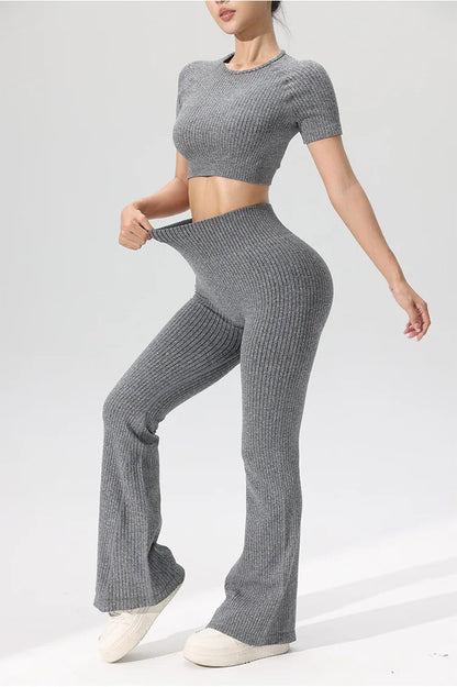 High-Waisted Bell-Bottom Yoga Pants – Autumn/Winter