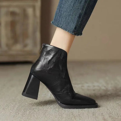 Women’s Pointed-Toe Ankle Boots with Side Zip