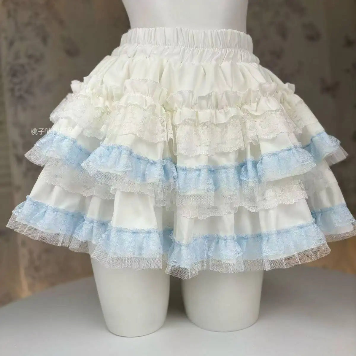 Sweet Kawaii Lolita Style Princess Vintage Cake Skirt Women Cute Lace Ruffles Party Mini Skirts Harajuku Y2k Faldas Mujer