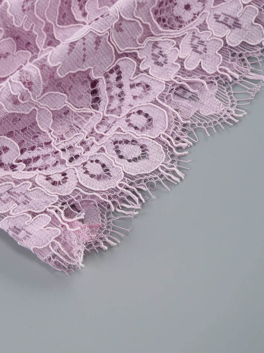 White Birthday Dress for Women – Elegant Lace Pleated Gown