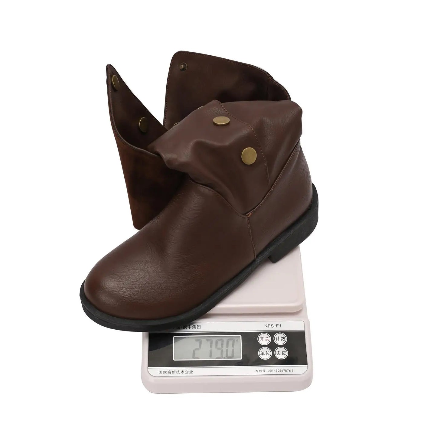 Retro Rivet Low Heel High Tube Motorcycle Boots