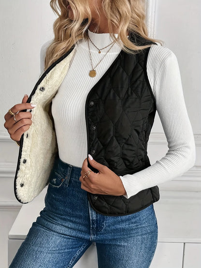 Women’s Winter Warm Lined Vest – Lightweight Cozy Jacket